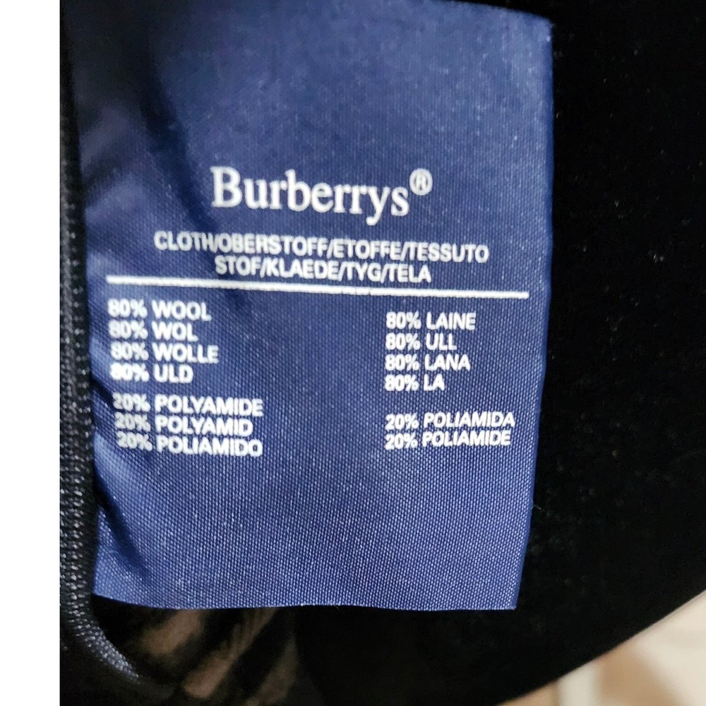 Burberrys Vintage Navy Wool Duffle Coat Nova Check Lining Red Piping England - Picture 9 of 11